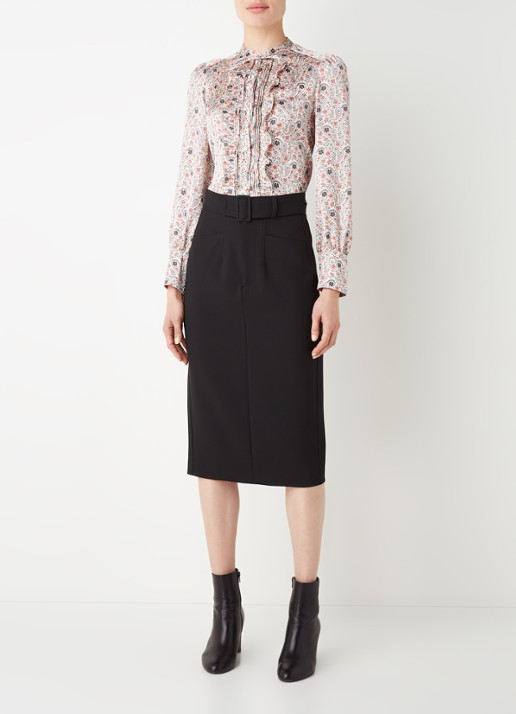 Gerard Darel Calicia blouse met paisley dessin en strikkraag - voorkant 3 blauw
