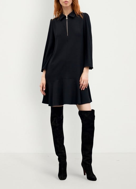 Gerard Darel Carla mini jurk met plooien - detail 4 zwart