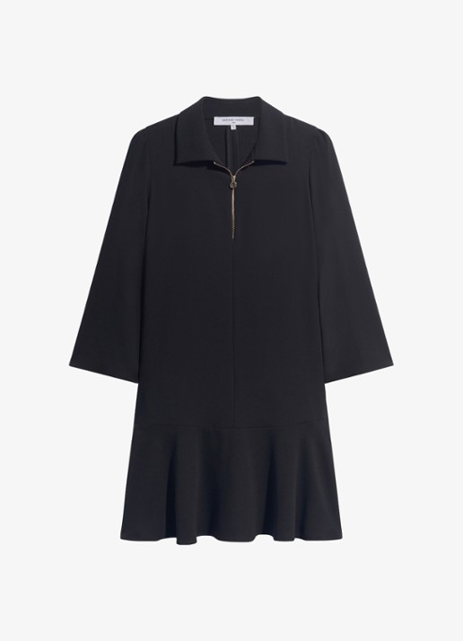 Gerard Darel Carla mini jurk met plooien - voorkant zwart