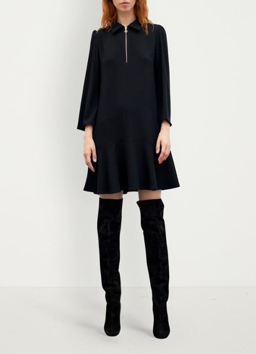 Gerard Darel Carla mini jurk met plooien - voorkant 2 zwart
