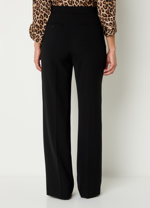 Gerard Darel Caro high waist wide fit pantalon met steekzakken - achterkant 4 zwart