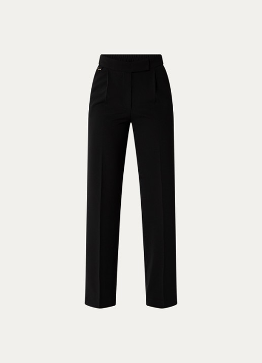 Gerard Darel Caro high waist wide fit pantalon met steekzakken - voorkant 2 zwart