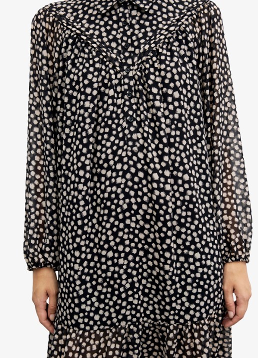 Gerard Darel Celest midi blousejurk met print - detail 2 zwart