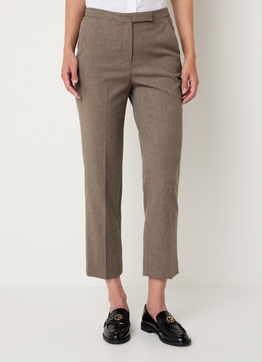 Gerard Darel Celia high waist slim fit cropped pantalon met steekzakken - detail 4 donkerbeige