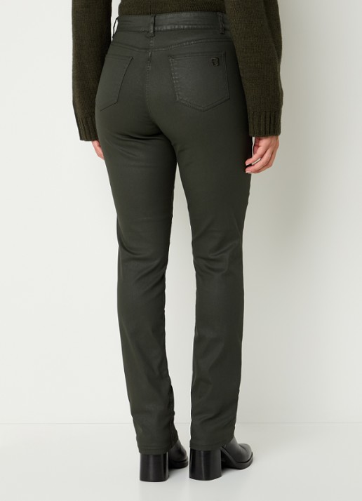 Gerard Darel Celine high waist slim fit jeans van imitatieleer - achterkant 5 khaki
