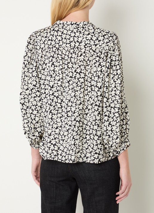 Gerard Darel Ceonie blouse met bloemenprint - achterkant 4 zwart