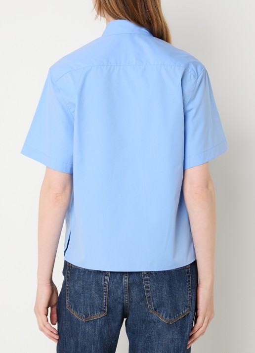 Gerard Darel Chayna blouse met borstzak - achterkant blauwgrijs