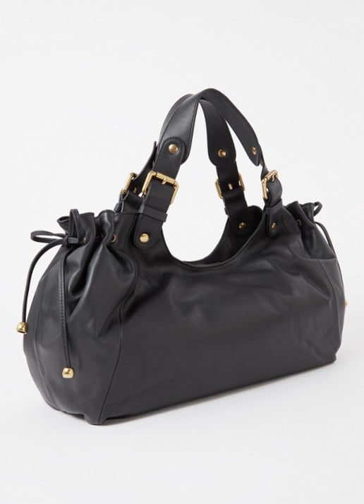 Gerard Darel Chiara handtas van leer met logo - achterkant zwart