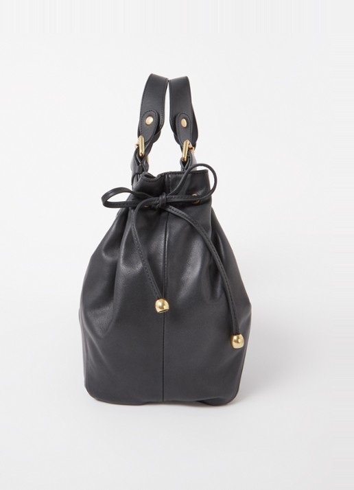 Gerard Darel Chiara handtas van leer met logo - detail 4 zwart