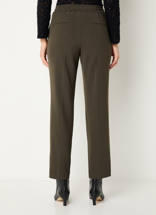 Gerard Darel Clarael high waist cropped straight leg broek met stretch  - achterkant 3 legergroen