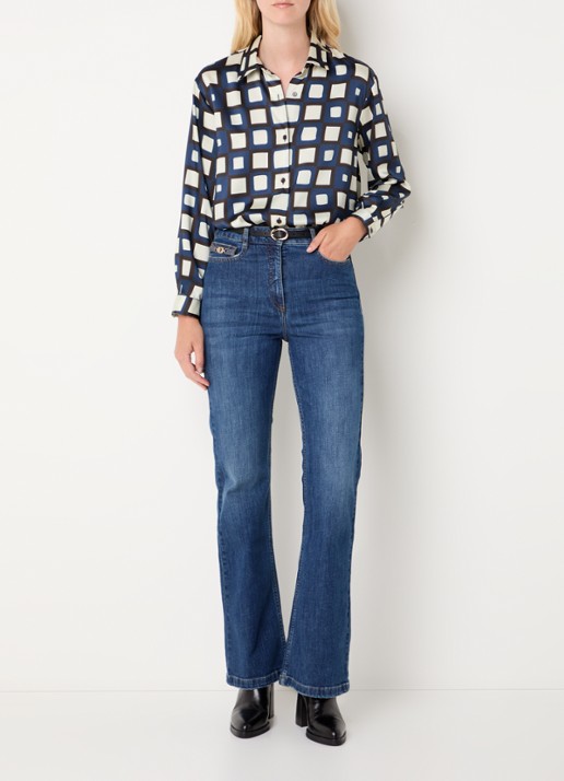 Gerard Darel Corine high waist flared jeans met donkere wassing - voorkant 2 indigo