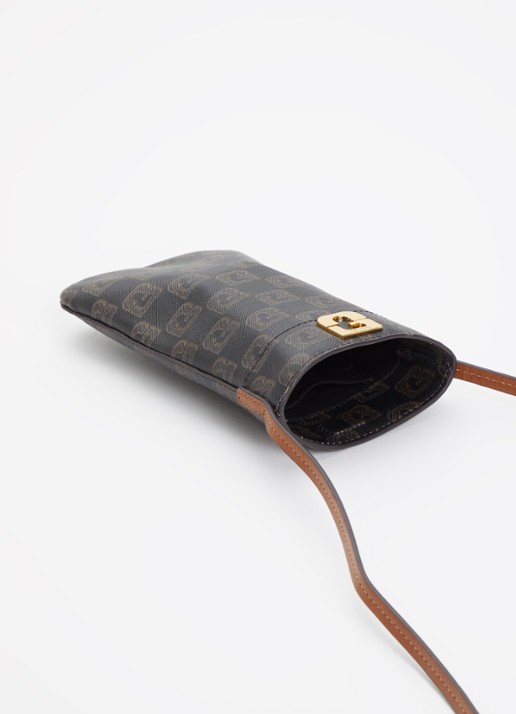 Gerard Darel Crossbody telefoonhoes van leer - voorkant 2 donkerbruin