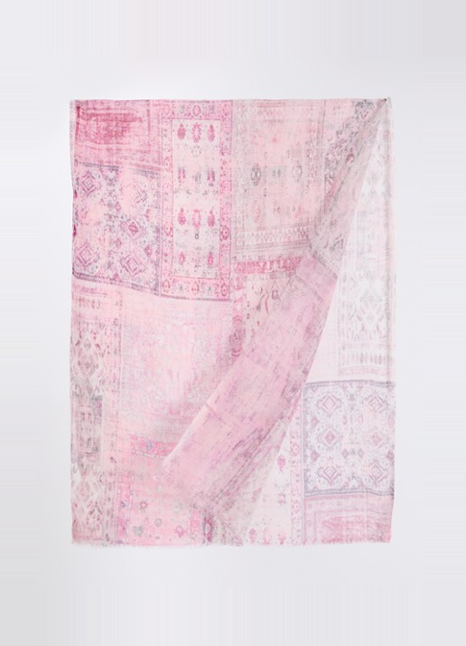 Gerard Darel Daisy sjaal met print 180 x 70 cm - detail 2 roze