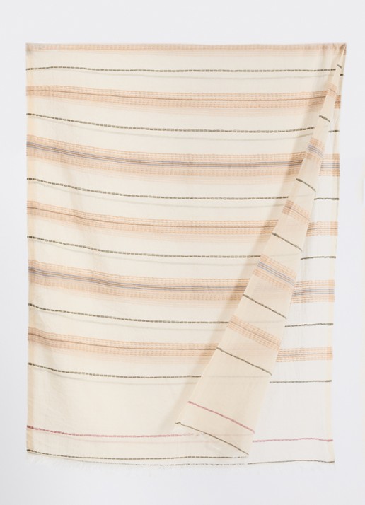 Gerard Darel Dana sjaal met streepprint 180 x 70 cm - detail beige