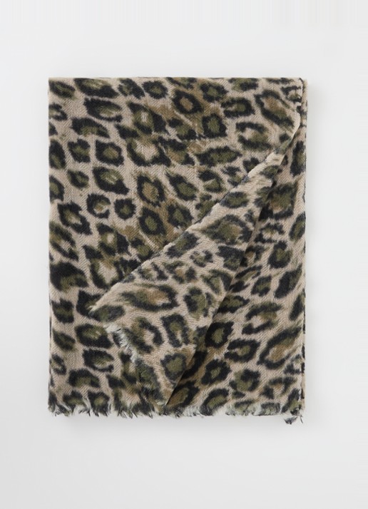 Gerard Darel Dany sjaal in kasjmierblend 185 x 75 cm - voorkant donkergroen