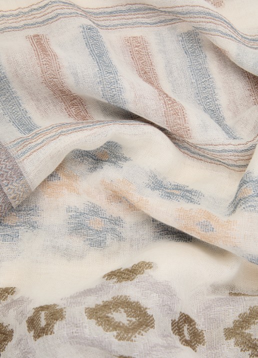 Gerard Darel Delia sjaal met print 180 x 70 cm - detail 3 ivoor