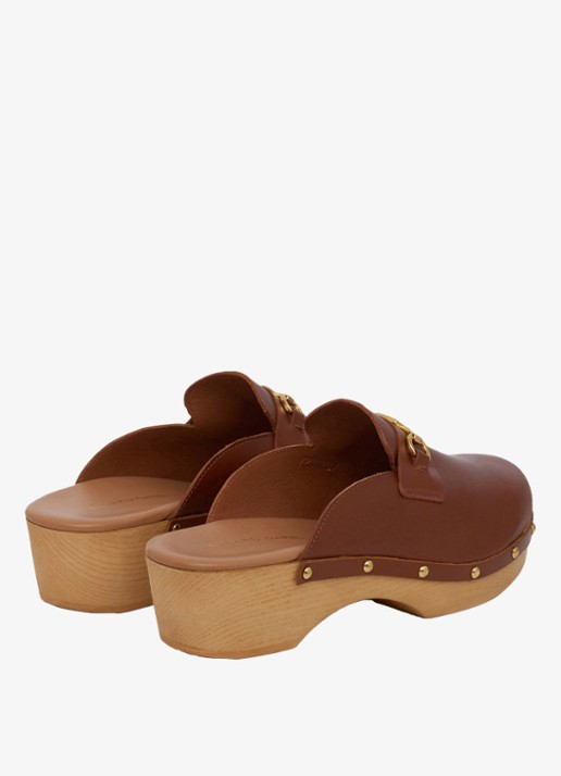 Gerard Darel Elena muiltje van leer - achterkant 4 cognac