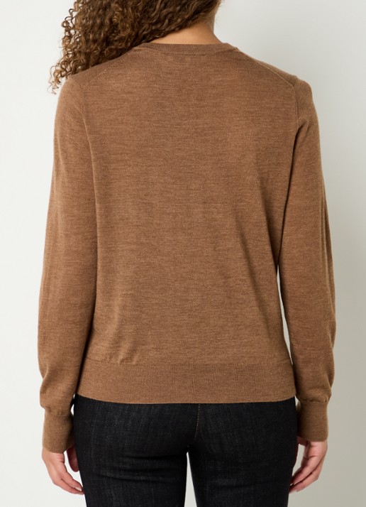 Gerard Darel Estelle fijngebreid vest van wol - achterkant 3 camel