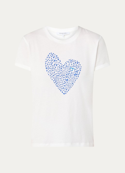 Gerard Darel Gloria T-shirt met print - voorkant gebroken wit