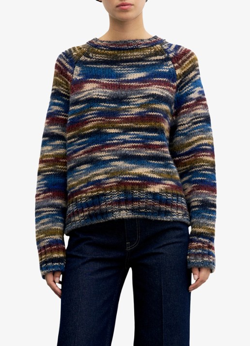 Gerard Darel Grofgebreide trui met ronde hals - detail 2 multicolor