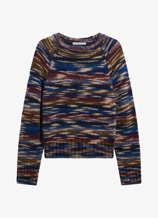 Gerard Darel Grofgebreide trui met ronde hals - voorkant 4 multicolor