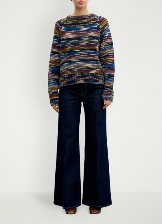 Gerard Darel Grofgebreide trui met ronde hals - voorkant 5 multicolor