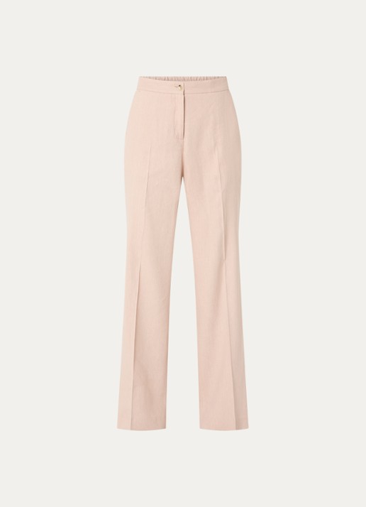 Gerard Darel High waist loose fit pantalon in linnenblend met steekzakken - voorkant 5 lichtroze