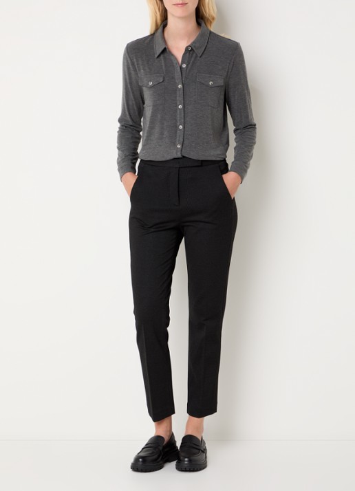 Gerard Darel Honorine blouse met borstzakken  - voorkant 2 middengrijs