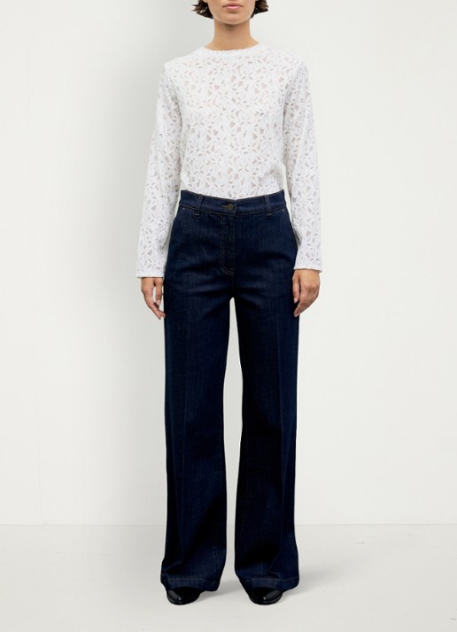 Gerard Darel Ivy high waist straight leg jeans - voorkant 5 donkerblauw