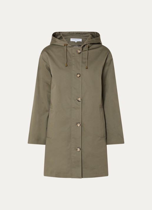 Gerard Darel Janaya parka met steekzakken - voorkant 3 donkergroen