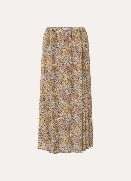 Gerard Darel Jasmyne midi A-lijn rok met bloemenprint - voorkant multicolor