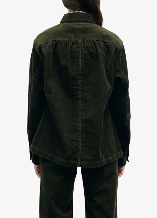 Gerard Darel Jena overshirt van corduroy  - achterkant mosgroen
