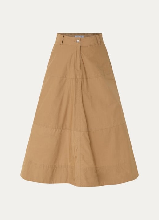 Gerard Darel Jina maxi A-lijn rok met steekzakken - voorkant 2 camel