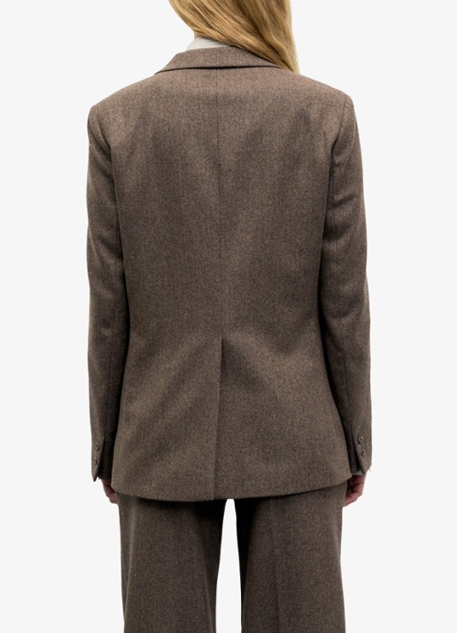 Gerard Darel Jov blazer in wolblend met grafische print - achterkant 3 bruin