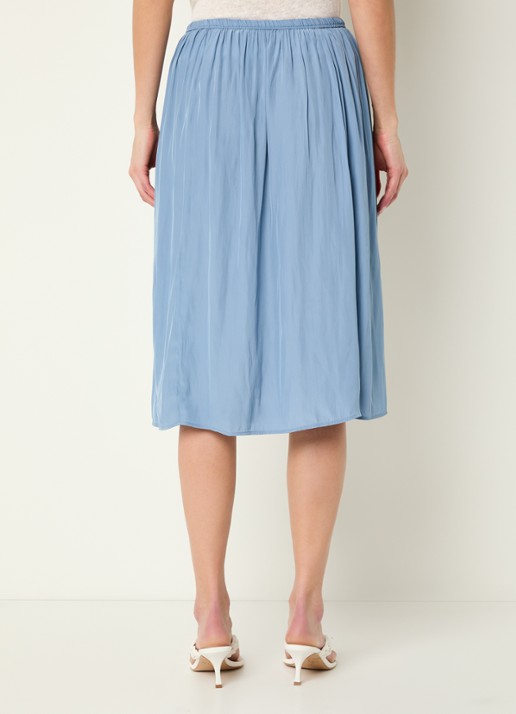 Gerard Darel Juliah midi rok met elastische band - achterkant lichtblauw