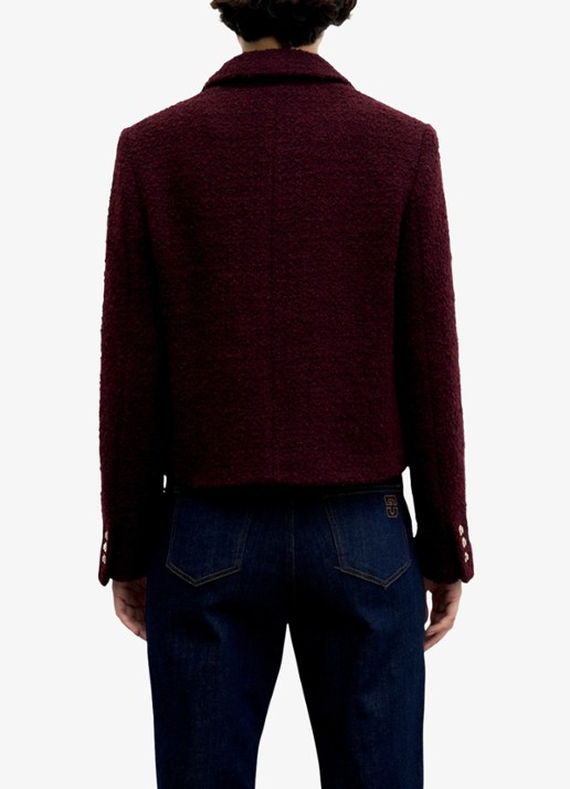 Gerard Darel Julie jack in wolblend - achterkant bordeauxrood
