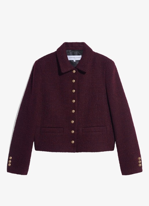 Gerard Darel Julie jack in wolblend - voorkant 4 bordeauxrood