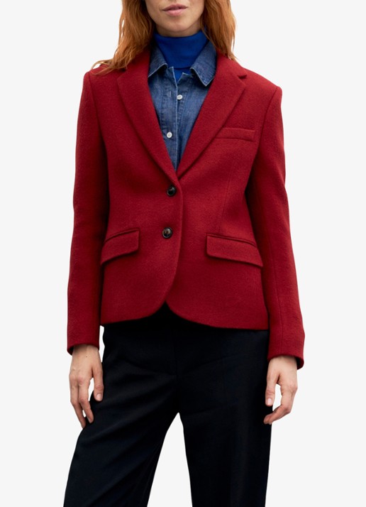 Gerard Darel Julis jack van wol met klepzakken - detail 5 steenrood