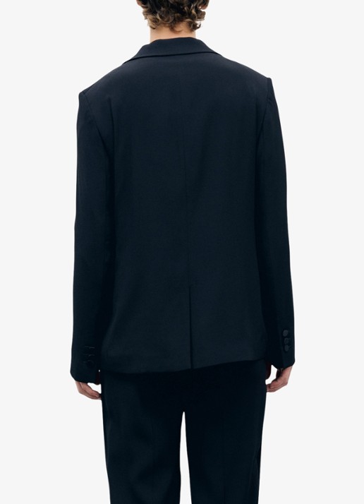 Gerard Darel July single-breasted blazer met details van satijn - achterkant 5 zwart