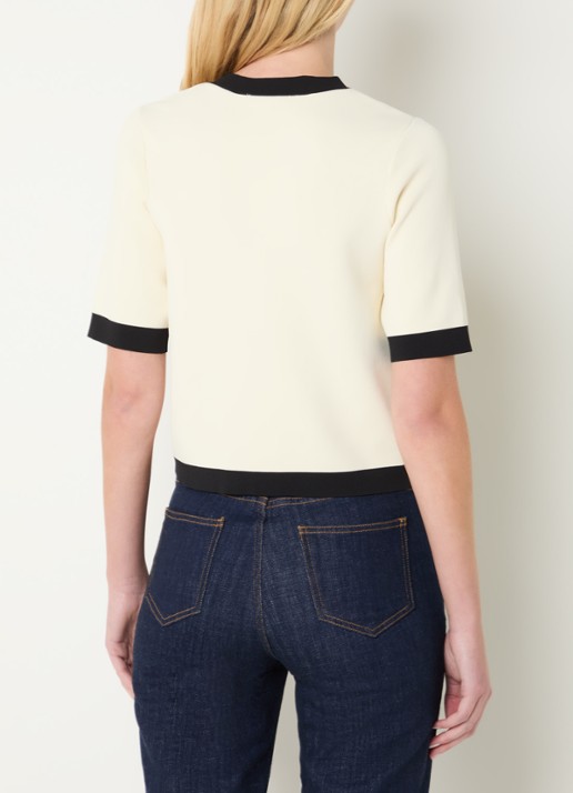 Gerard Darel Laila fijngebreid vest met ronde hals - achterkant 4 creme