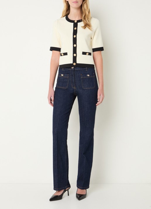 Gerard Darel Laila fijngebreid vest met ronde hals - voorkant 2 creme