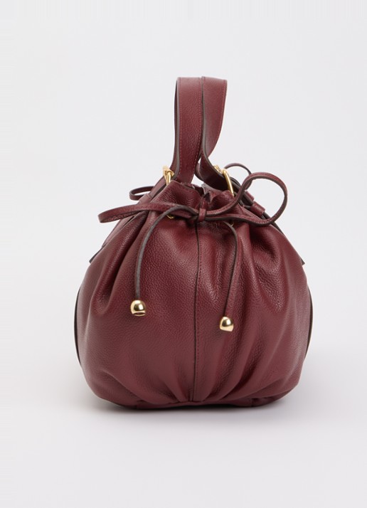 Gerard Darel Le 24H handtas van leer met afneembare schouderriem - detail 4 bordeauxrood