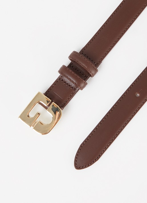 Gerard Darel Le Lauren riem van leer met logo - detail 2 hazelnootbruin