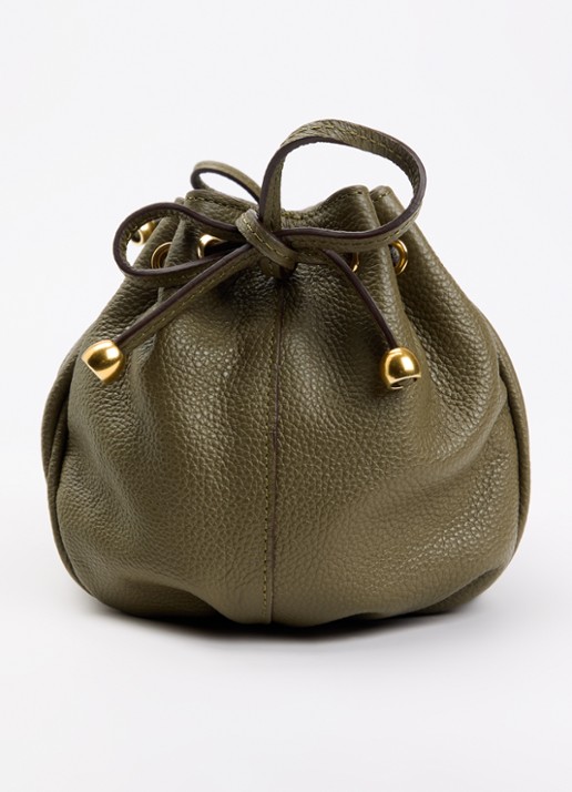 Gerard Darel Le mini 24 clutch van leer met afneembare schouderriem  - detail 3 legergroen