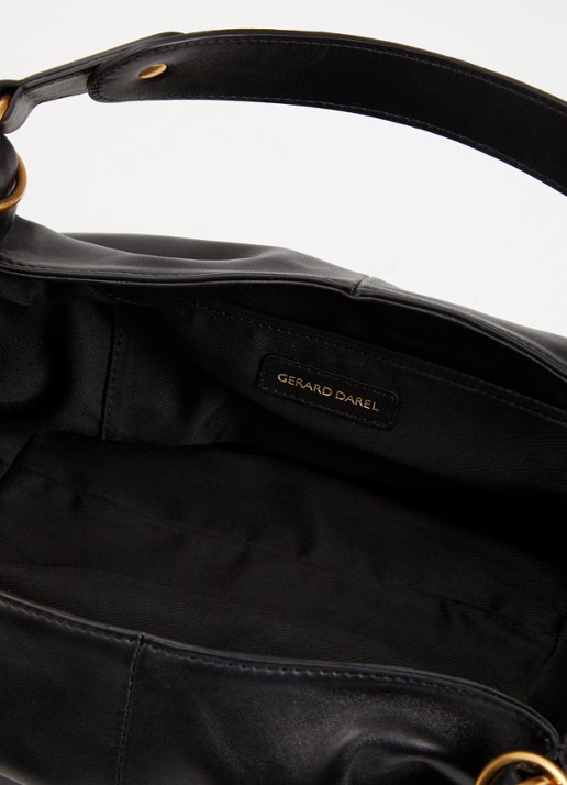 Gerard Darel Le Mini Kate handtas van lamsleer - detail zwart
