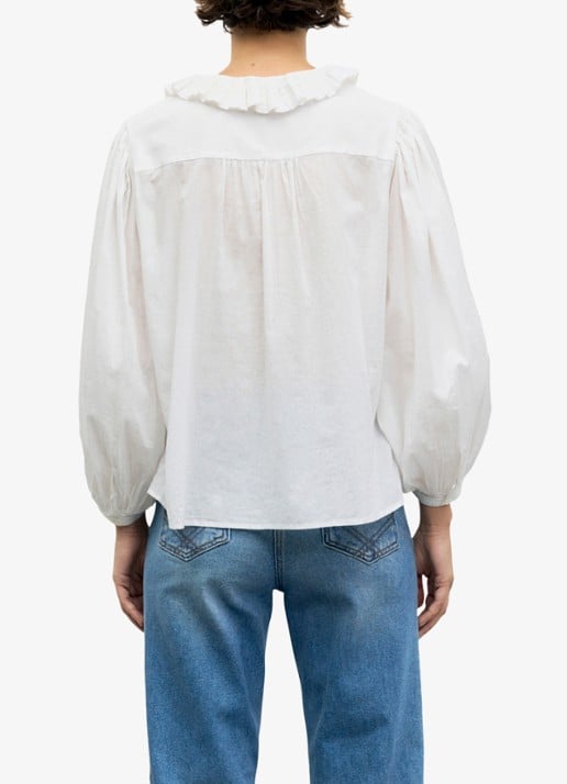 Gerard Darel Leone tuniek met ruches - achterkant 4 wit