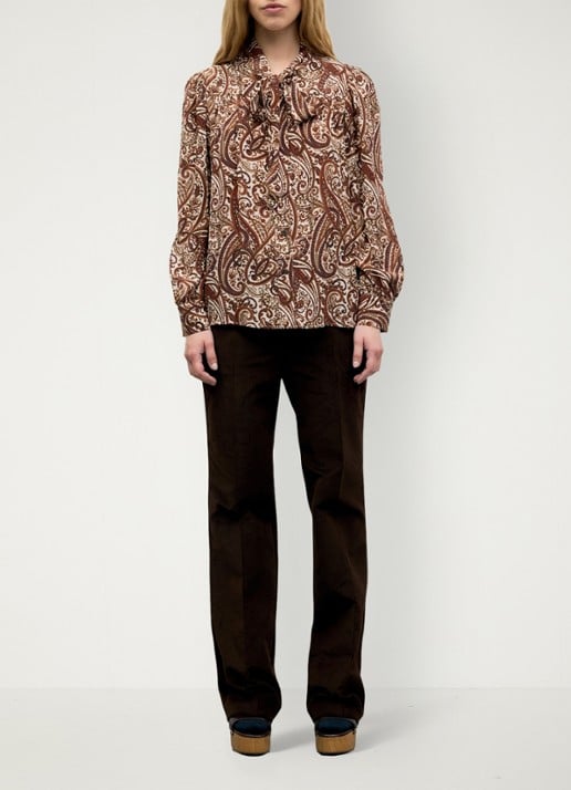Gerard Darel Lisie blouse met sjaalkraag - voorkant 4 bruin