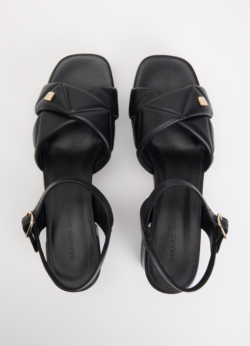 Gerard Darel Livia sandalette van leer met logo - detail 3 zwart