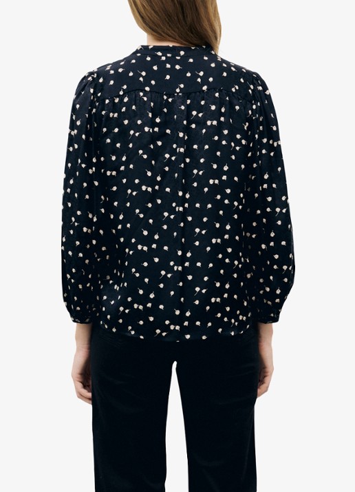 Gerard Darel Lonnie blouse met jacquard dessin - achterkant 4 zwart