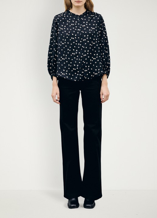 Gerard Darel Lonnie blouse met jacquard dessin - voorkant 3 zwart